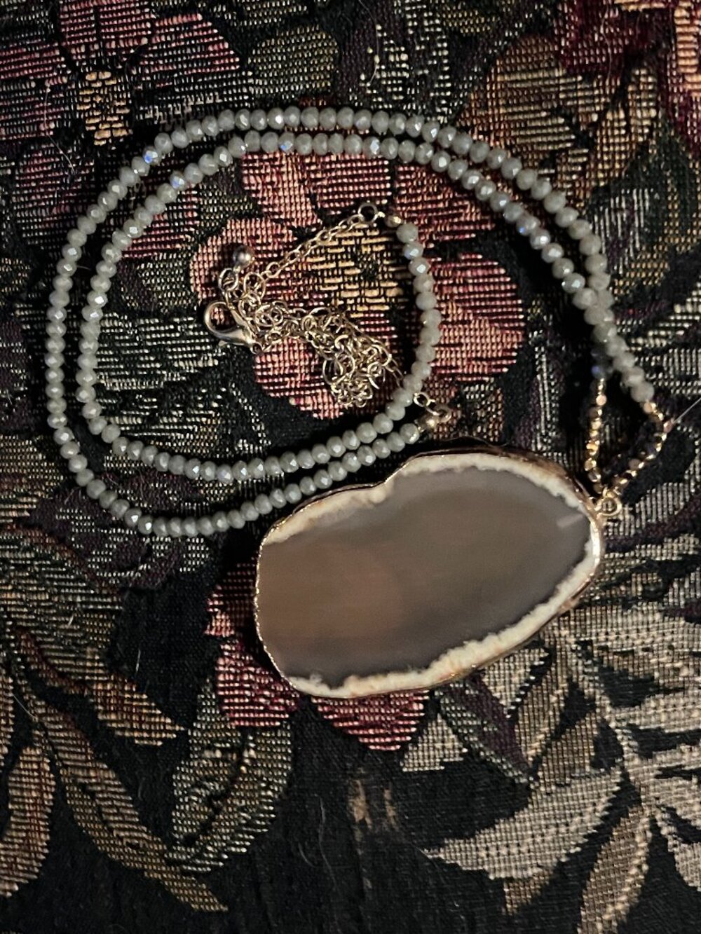 Agate Slice Pendant Necklace